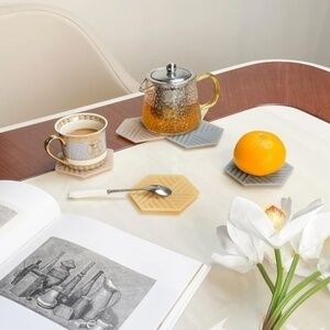 3/$25 6 Pack Morandi Silicone Hexagon Coaster